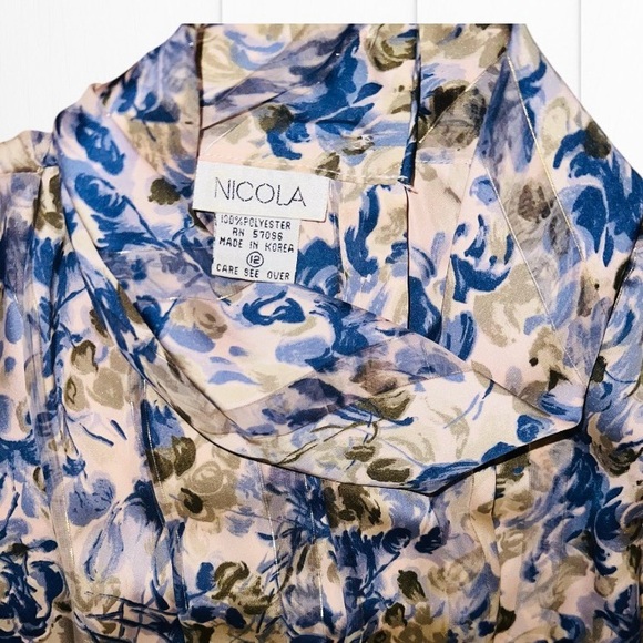 NICOLA Vintage Floral Blouse, Women's 12 - Picture 1 of 5